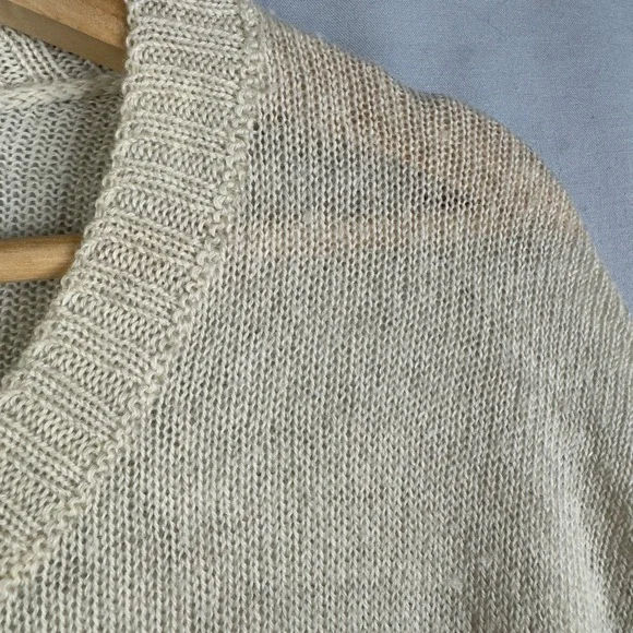 Jil Sander Wool Sweater Made in Italy Beige Minimalist Knitwear Menswear 42 XL - Picture 4 of 8